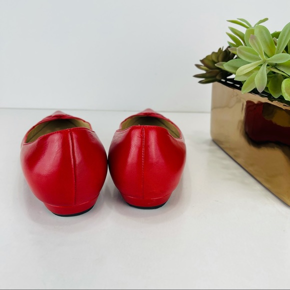 📌SOLD📌 JIMMY CHOO LYCHEE RED LEATHER FLAT SHOES - Picture 8 of 16